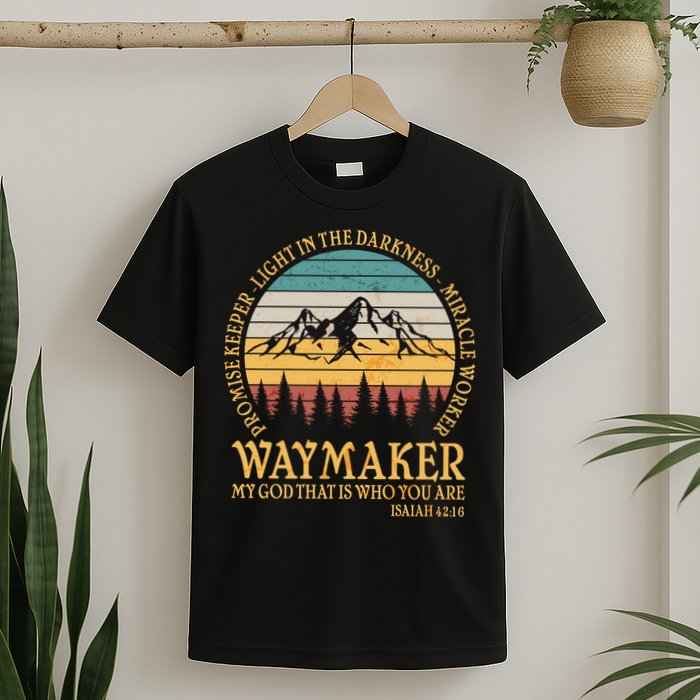 Promise Keeper Waymaker Isaiah Forest Mountains T-Shirt