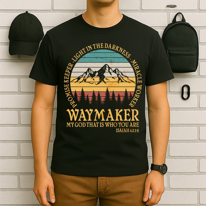 Promise Keeper Waymaker Isaiah Forest Mountains T-Shirt