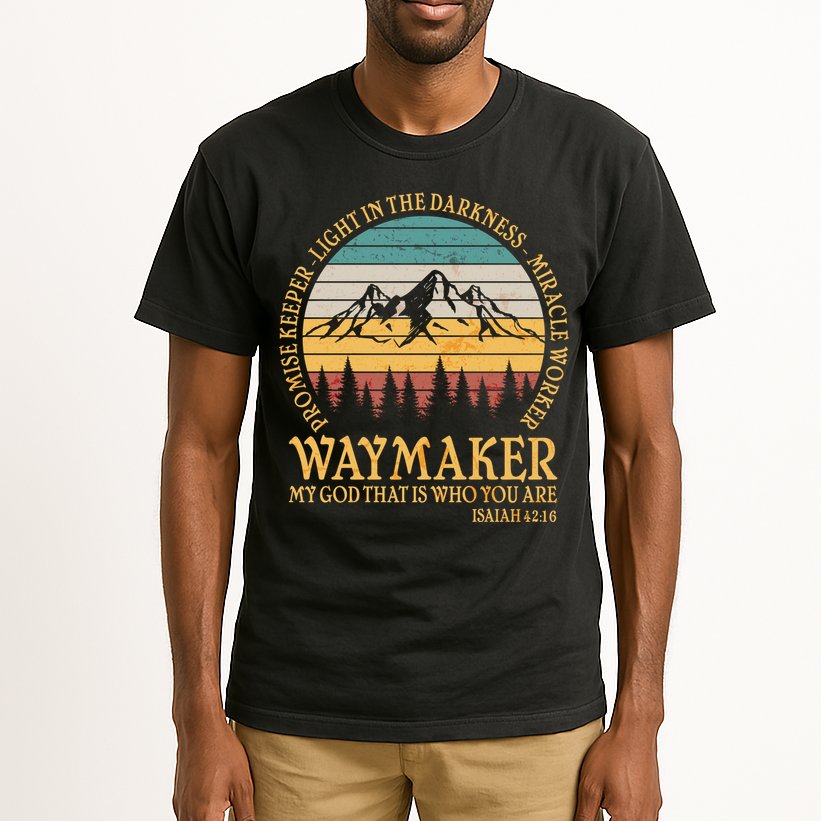 Promise Keeper Waymaker Isaiah Forest Mountains Tall T-Shirt