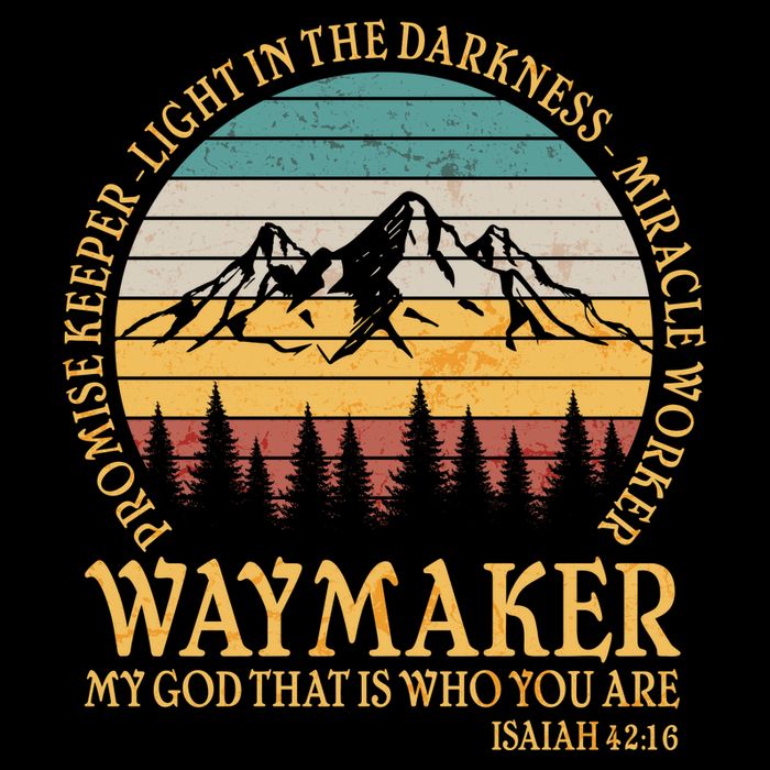 Promise Keeper Waymaker Isaiah Forest Mountains 7-Panel Snapback Hat