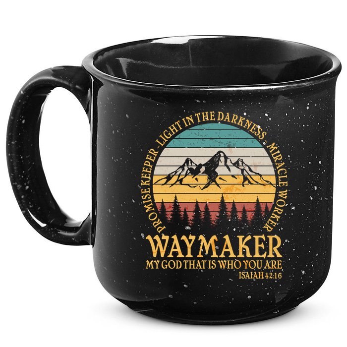 Promise Keeper Waymaker Isaiah Forest Mountains 15oz Campfire Ceramic Mug