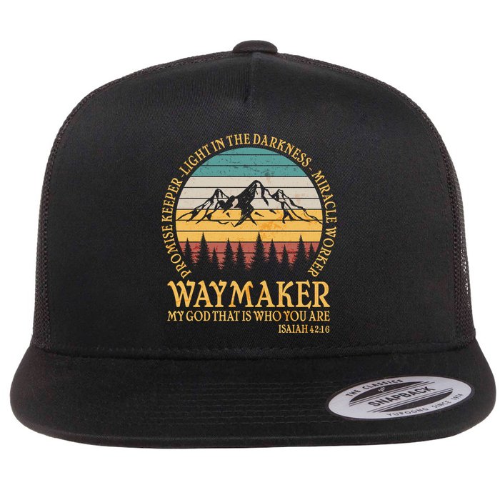 Promise Keeper Waymaker Isaiah Forest Mountains Flat Bill Trucker Hat