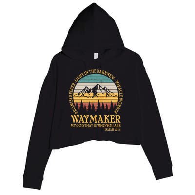Promise Keeper Waymaker Isaiah Forest Mountains Crop Fleece Hoodie