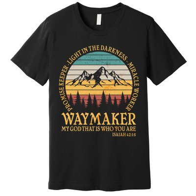 Promise Keeper Waymaker Isaiah Forest Mountains Premium T-Shirt