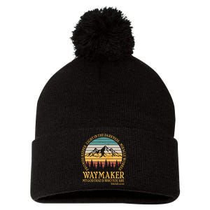 Promise Keeper Waymaker Isaiah Forest Mountains Pom Pom 12in Knit Beanie