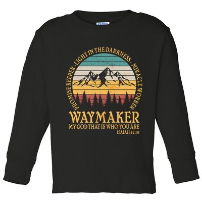 Promise Keeper Waymaker Isaiah Forest Mountains Toddler Long Sleeve Shirt