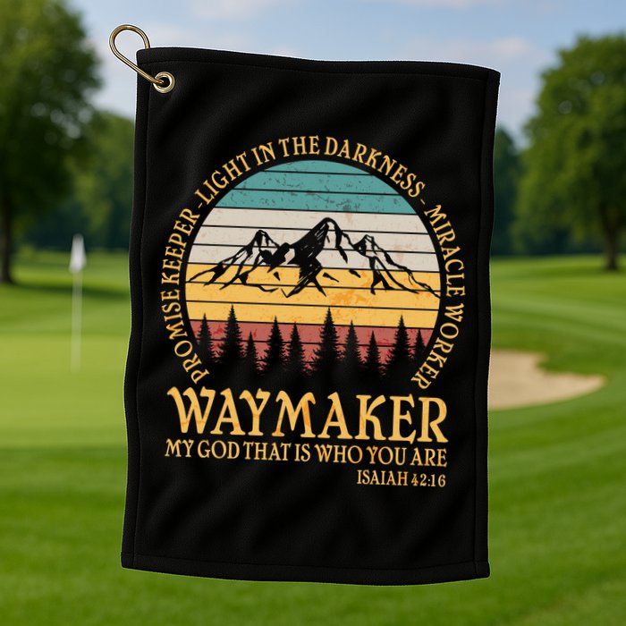 Promise Keeper Waymaker Isaiah Forest Mountains Golf Towel