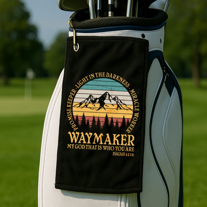 Promise Keeper Waymaker Isaiah Forest Mountains Golf Towel