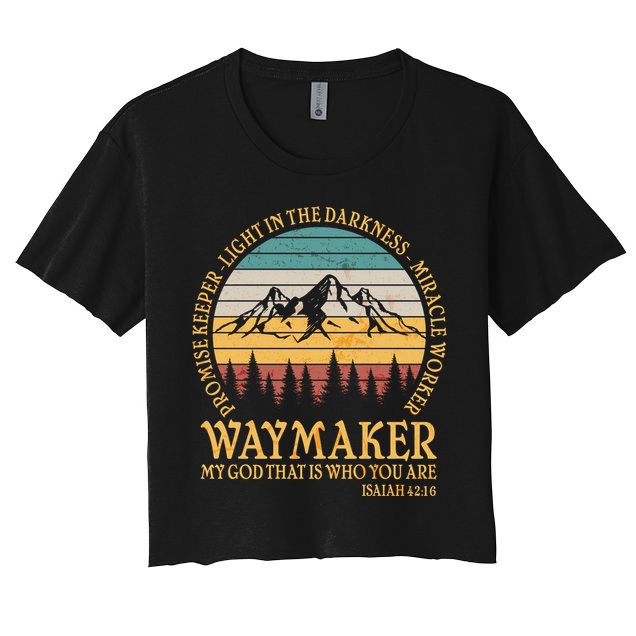 Promise Keeper Waymaker Isaiah Forest Mountains Crop Top