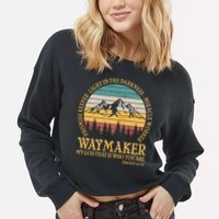 Promise Keeper Waymaker Isaiah Forest Mountains Cropped Pullover Crew