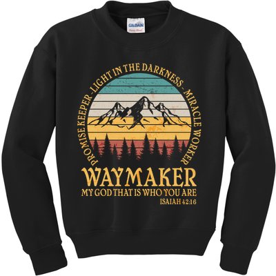 Promise Keeper Waymaker Isaiah Forest Mountains Kids Sweatshirt