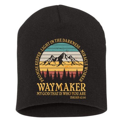 Promise Keeper Waymaker Isaiah Forest Mountains Short Acrylic Beanie