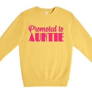 Promoted To Auntie New Baby Niece Nephew Premium Crewneck Sweatshirt