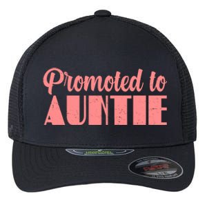 Promoted To Auntie New Baby Niece Nephew Flexfit Unipanel Trucker Cap