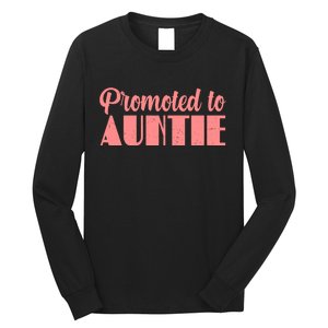 Promoted To Auntie New Baby Niece Nephew Long Sleeve Shirt