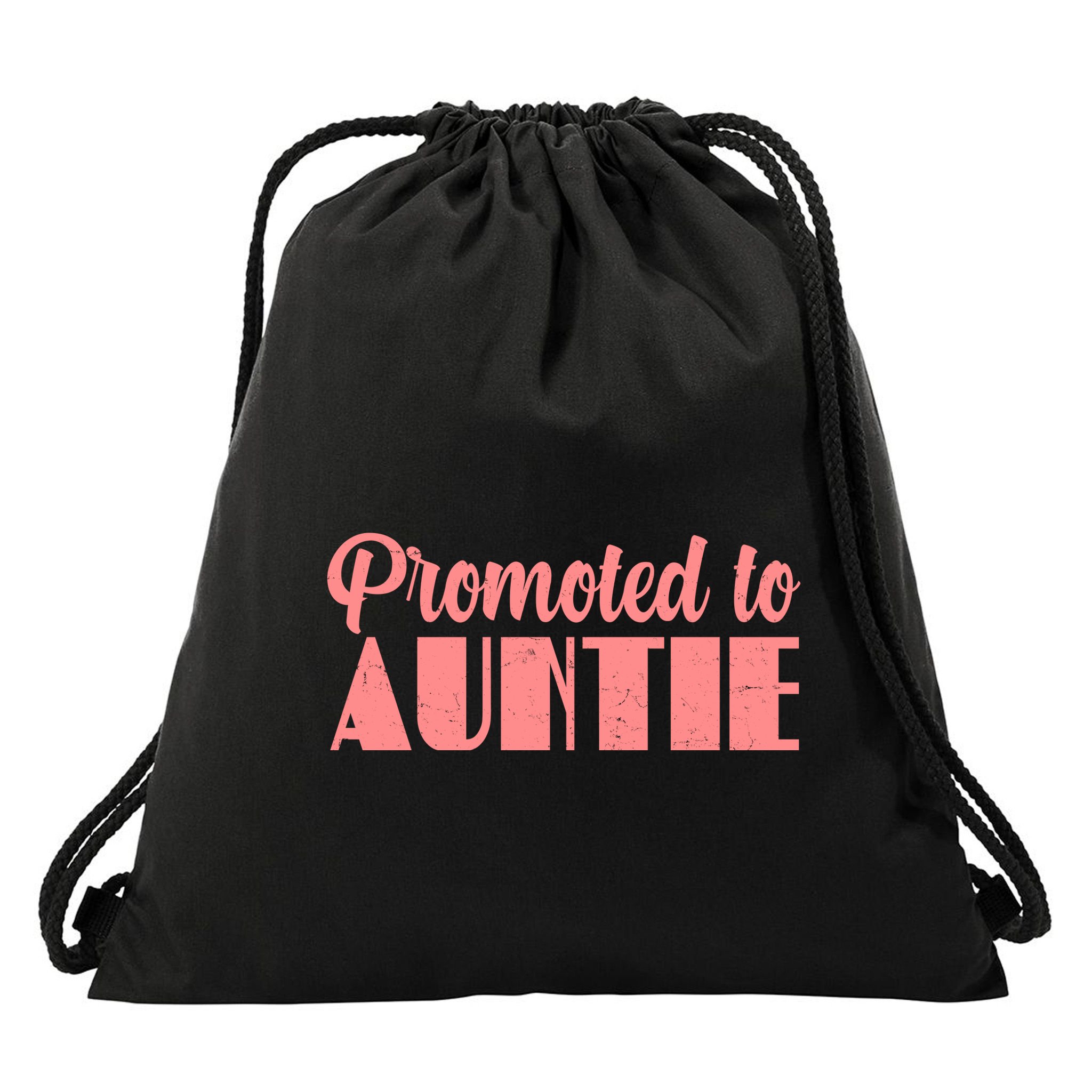 Promoted To Auntie New Baby Niece Nephew Drawstring Bag