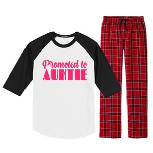 Promoted To Auntie New Baby Niece Nephew Raglan Sleeve Pajama Set