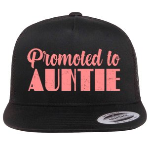 Promoted To Auntie New Baby Niece Nephew Flat Bill Trucker Hat