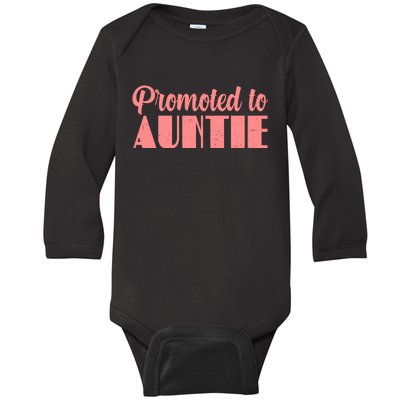 Promoted To Auntie New Baby Niece Nephew Baby Long Sleeve Bodysuit