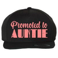 Promoted To Auntie New Baby Niece Nephew Wool Snapback Cap