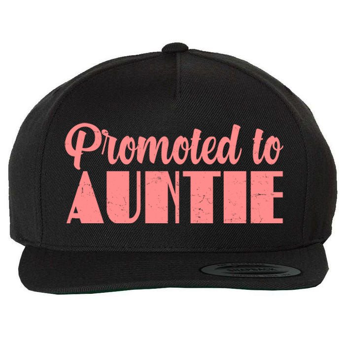 Promoted To Auntie New Baby Niece Nephew Wool Snapback Cap