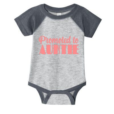 Promoted To Auntie New Baby Niece Nephew Infant Baby Jersey Bodysuit