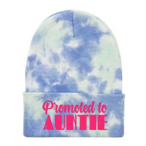 Promoted To Auntie New Baby Niece Nephew Tie Dye 12in Knit Beanie