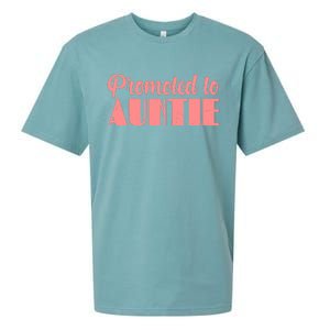 Promoted To Auntie New Baby Niece Nephew Sueded Cloud Jersey T-Shirt