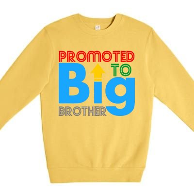 Promoted To Big Brother Colorful Logo Premium Crewneck Sweatshirt