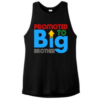 Promoted To Big Brother Colorful Logo Ladies PosiCharge Tri-Blend Wicking Tank