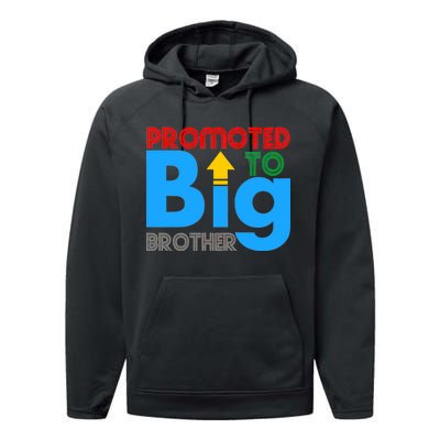 Promoted To Big Brother Colorful Logo Performance Fleece Hoodie