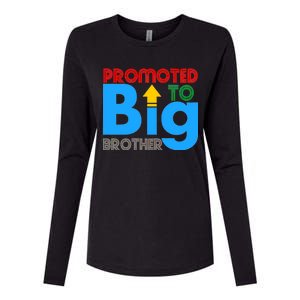 Promoted To Big Brother Colorful Logo Womens Cotton Relaxed Long Sleeve T-Shirt