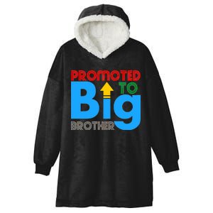 Promoted To Big Brother Colorful Logo Hooded Wearable Blanket