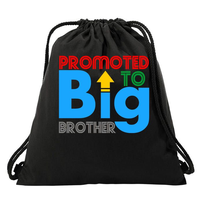 Promoted To Big Brother Colorful Logo Drawstring Bag