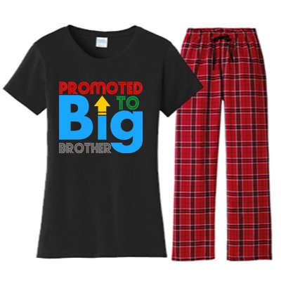 Promoted To Big Brother Colorful Logo Women's Flannel Pajama Set