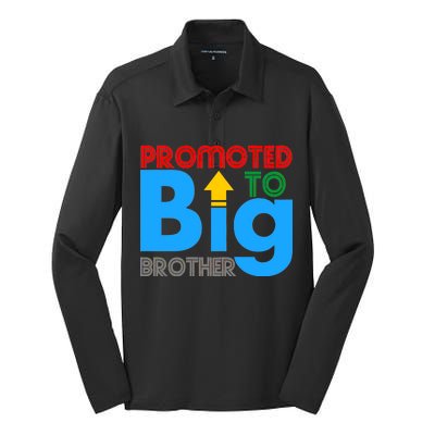 Promoted To Big Brother Colorful Logo Silk Touch Performance Long Sleeve Polo