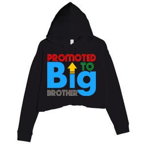 Promoted To Big Brother Colorful Logo Crop Fleece Hoodie