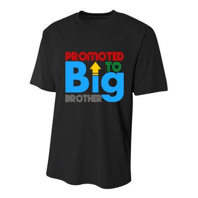 Promoted To Big Brother Colorful Logo Youth Performance Sprint T-Shirt
