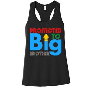 Promoted To Big Brother Colorful Logo Women's Racerback Tank