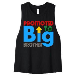 Promoted To Big Brother Colorful Logo Women's Racerback Cropped Tank