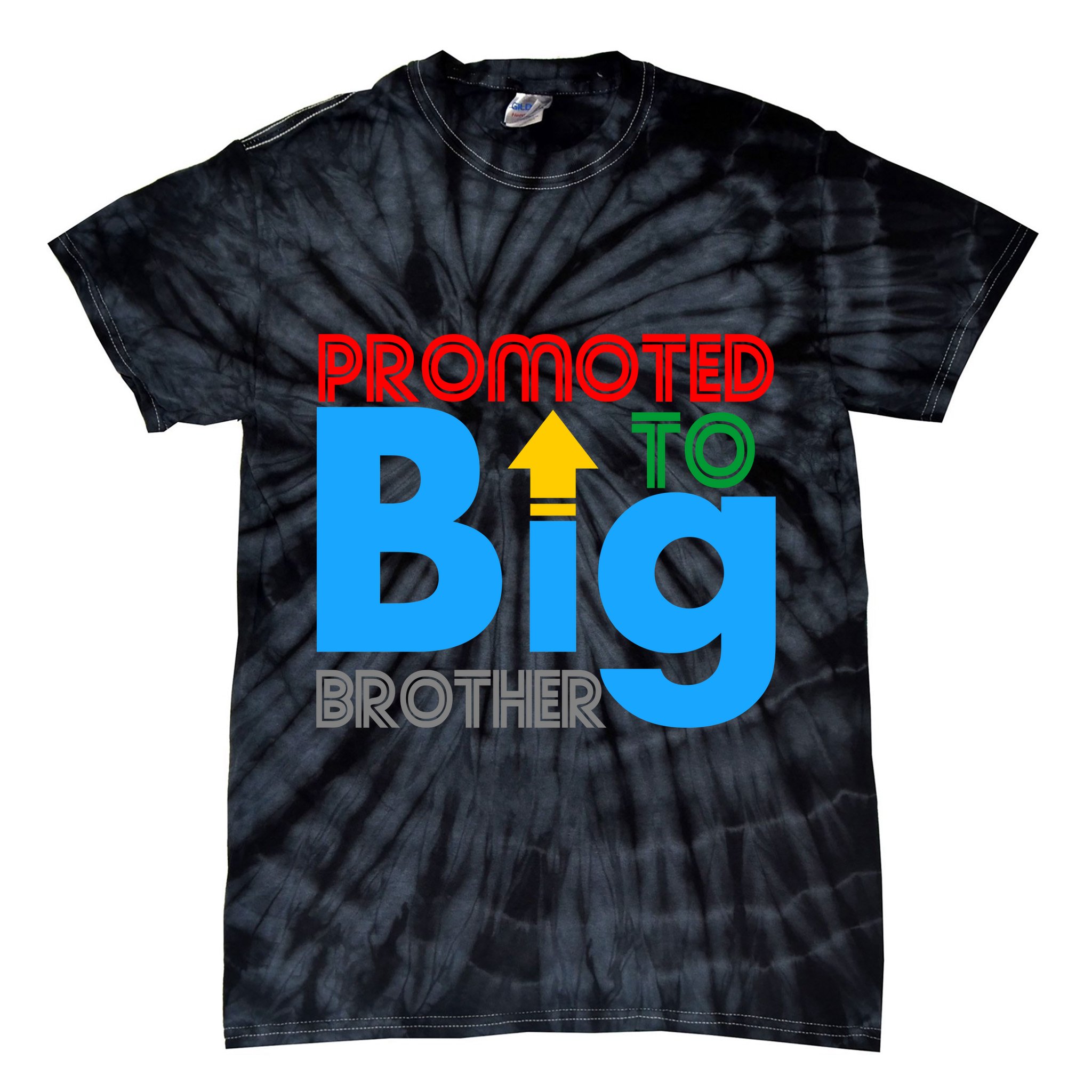 Promoted To Big Brother Colorful Logo Tie-Dye T-Shirt