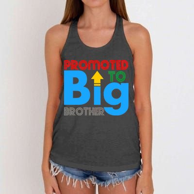 Promoted To Big Brother Colorful Logo Women's Knotted Racerback Tank