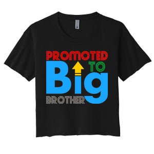 Promoted To Big Brother Colorful Logo Women's Crop Top Tee