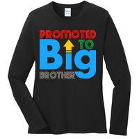 Promoted To Big Brother Colorful Logo Ladies Long Sleeve Shirt