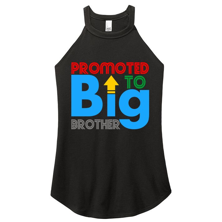 Promoted To Big Brother Colorful Logo Women's Perfect Tri Rocker Tank