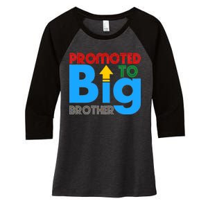 Promoted To Big Brother Colorful Logo Women's Tri-Blend 3/4-Sleeve Raglan Shirt