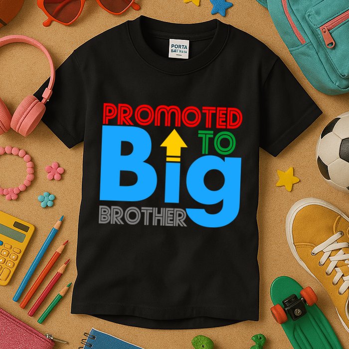 Promoted To Big Brother Colorful Logo Kids T-Shirt
