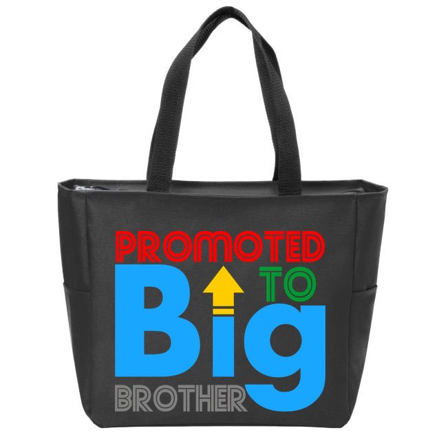 Promoted To Big Brother Colorful Logo Zip Tote Bag
