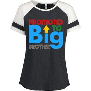 Promoted To Big Brother Colorful Logo Enza Ladies Jersey Colorblock Tee