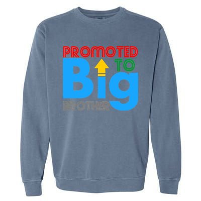 Promoted To Big Brother Colorful Logo Garment-Dyed Sweatshirt